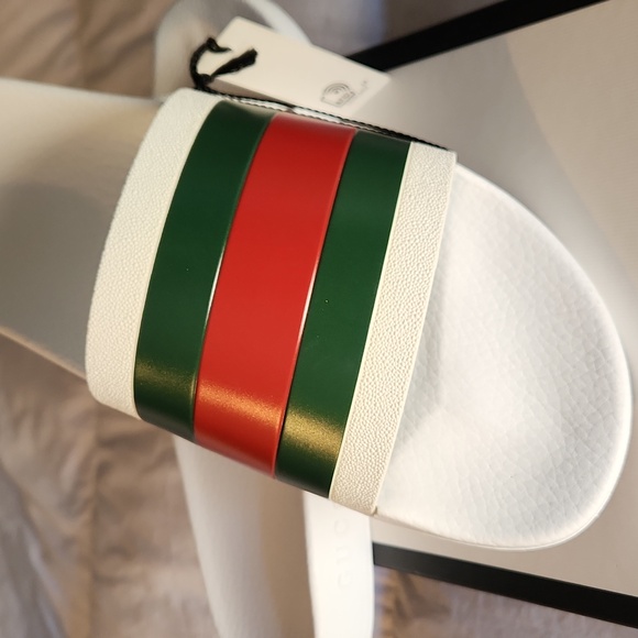 Auth NEW‼️ Gucci slides, Men's size 14 made in Italy, - Picture 9 of 11